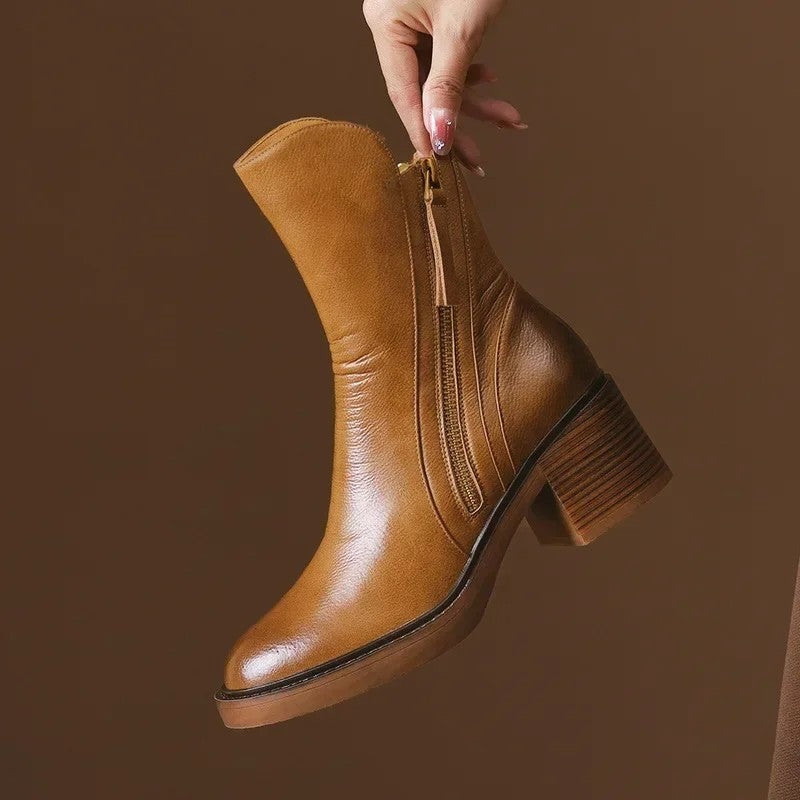 Lunari Block Heel Ankle Boot