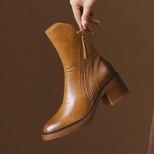 Lunari Block Heel Ankle Boot