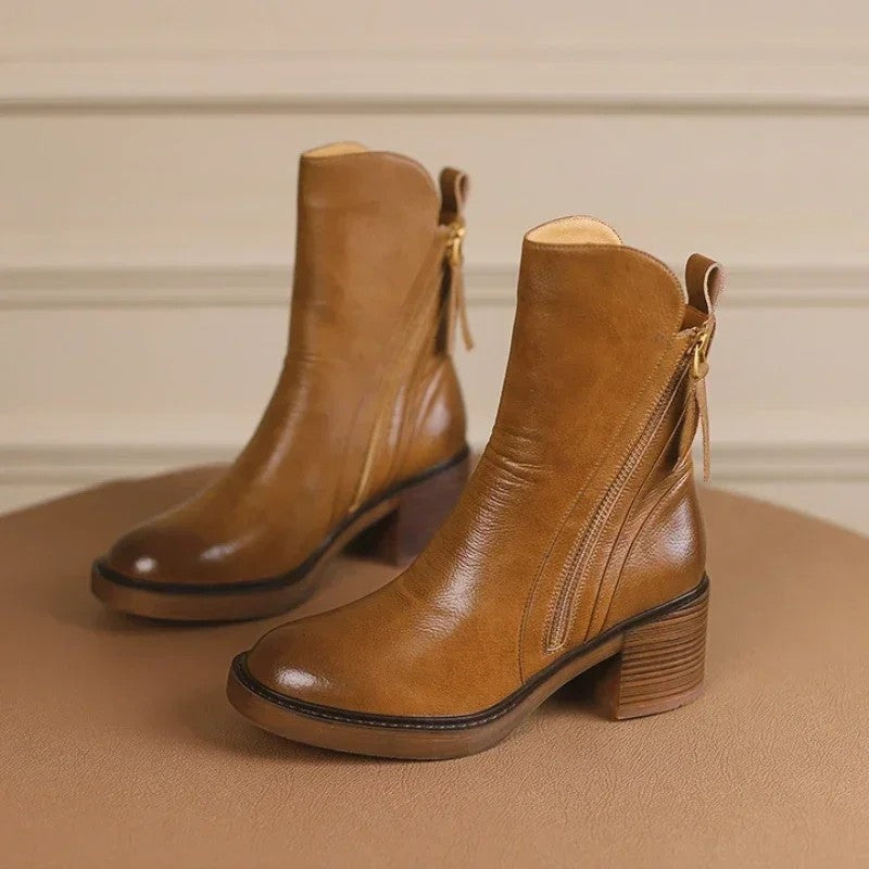 Lunari Block Heel Ankle Boot