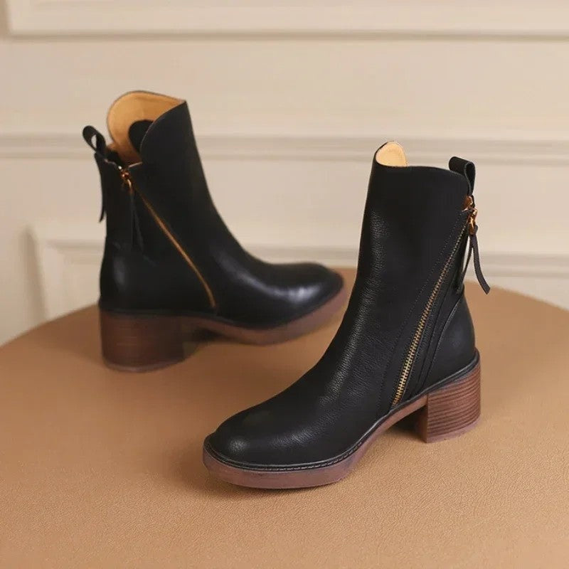 Lunari Block Heel Ankle Boot
