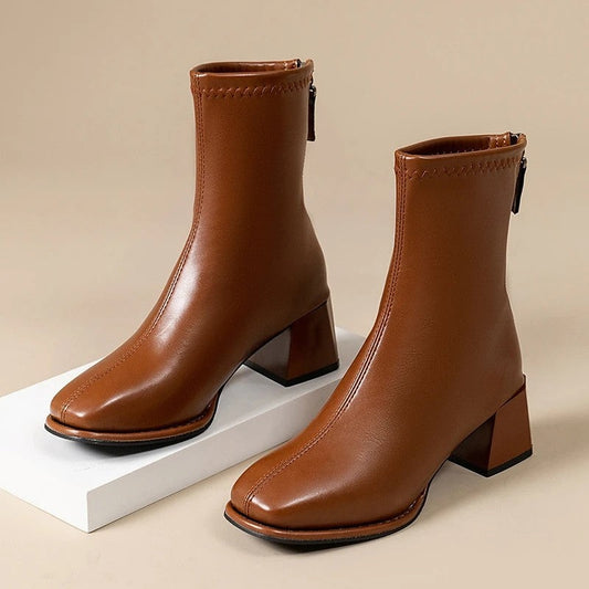 Lunari Block Heel Ankle Boots
