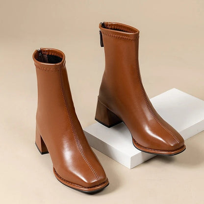 Lunari Block Heel Ankle Boots