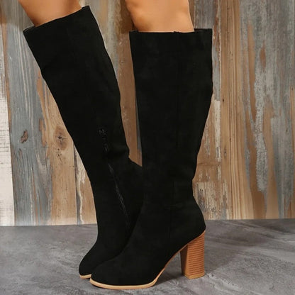 Lunari Block Heel Knee High Boots