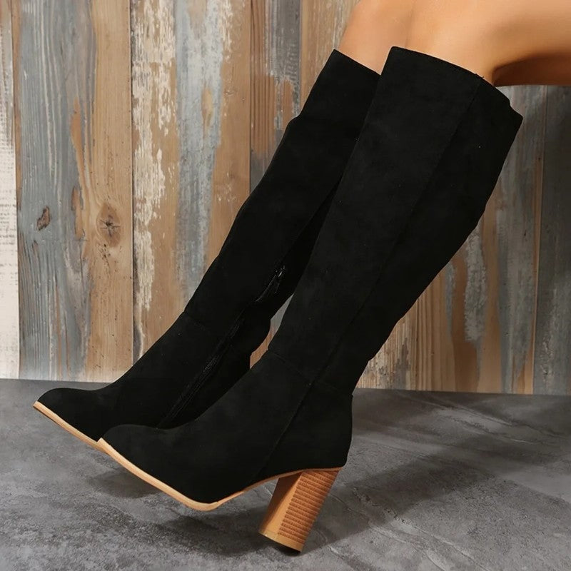 Lunari Block Heel Knee High Boots