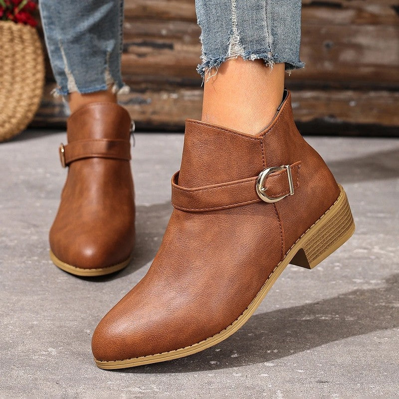 Lunari Buckle Strap Ankle Booties