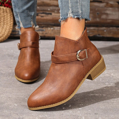 Lunari Buckle Strap Ankle Booties