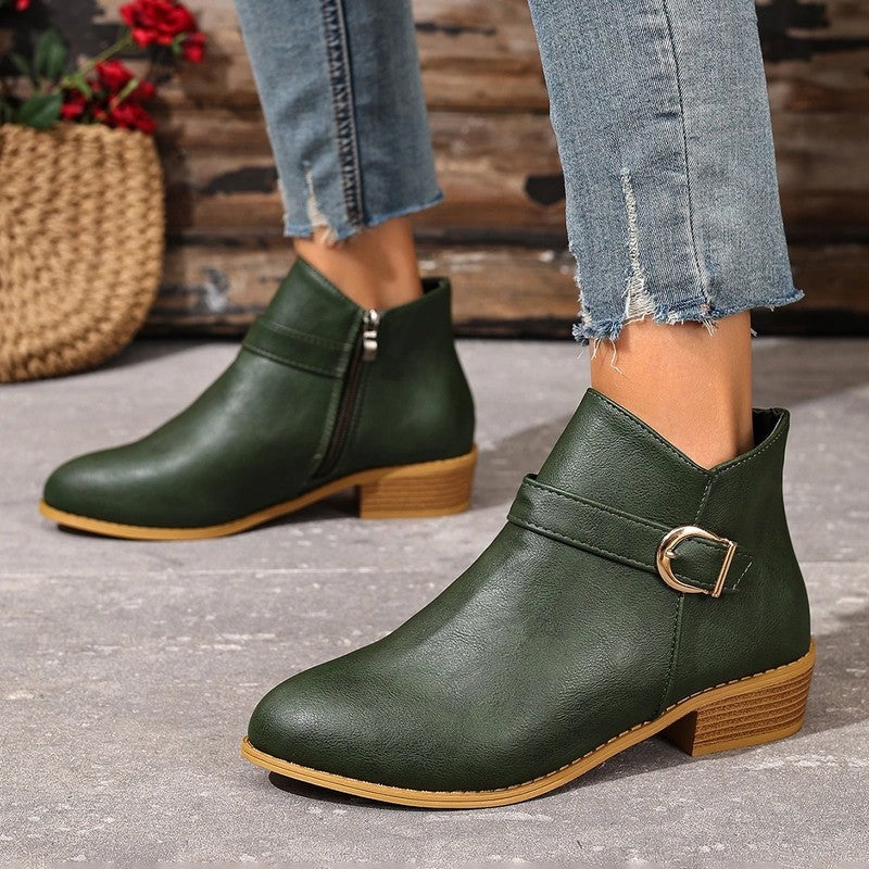 Lunari Buckle Strap Ankle Booties