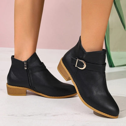 Lunari Buckle Strap Ankle Booties
