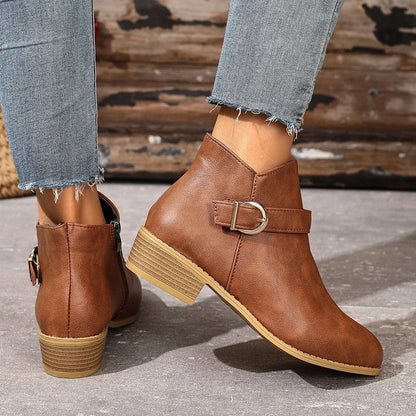 Lunari Buckle Strap Ankle Booties
