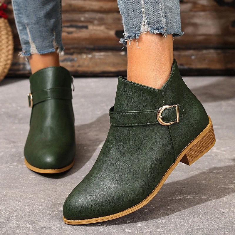 Lunari Buckle Strap Ankle Booties