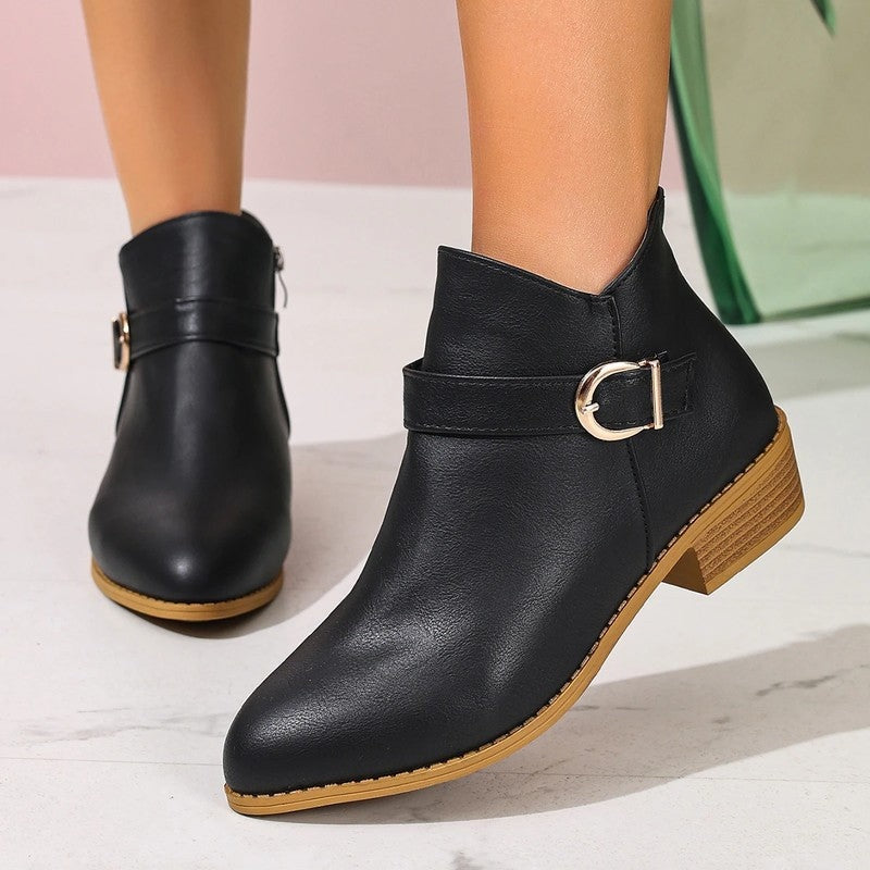 Lunari Buckle Strap Ankle Booties