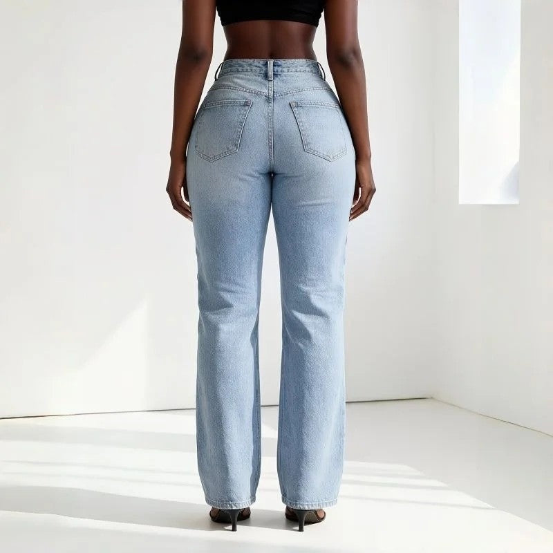 Lunari Grommet Wide-Leg Denim Jeans