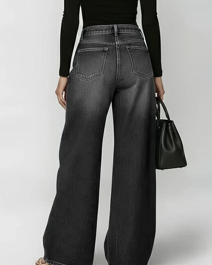 Lunari Grommet Wide-Leg Denim Jeans