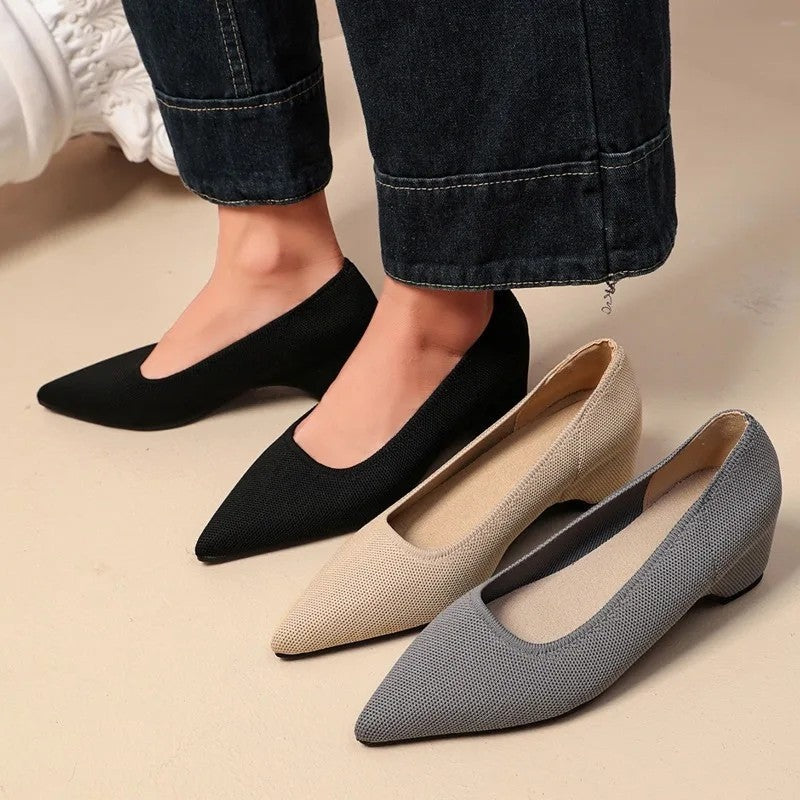 Lunari Knit Low Heel Pumps