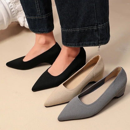 Lunari Knit Low Heel Pumps