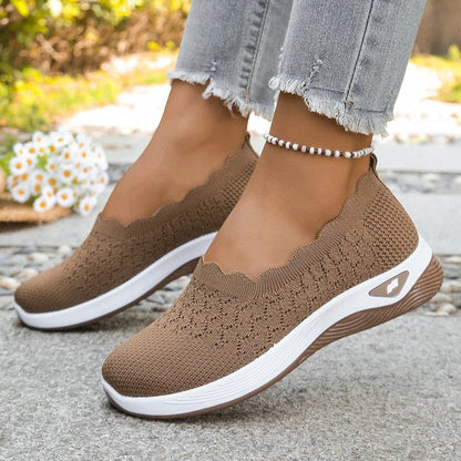 Lunari Knit Scalloped Slip-On Sneakers