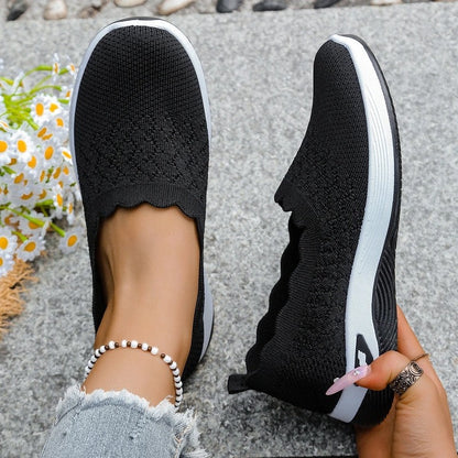 Lunari Knit Scalloped Slip-On Sneakers