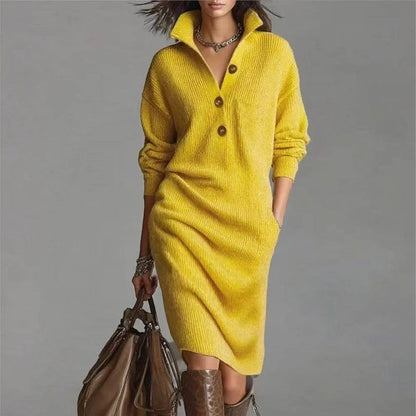 Lunari Relaxed Ribbed Knit Sweater Dress