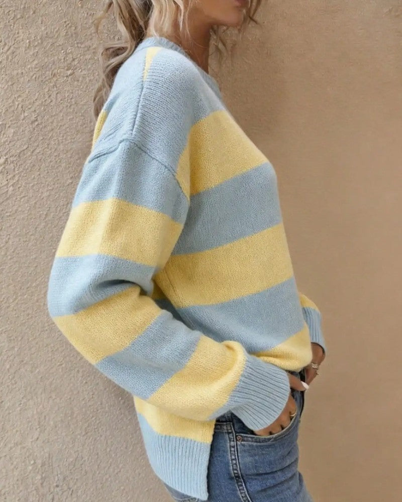 Lunari Relaxed Stripe Knit Sweater