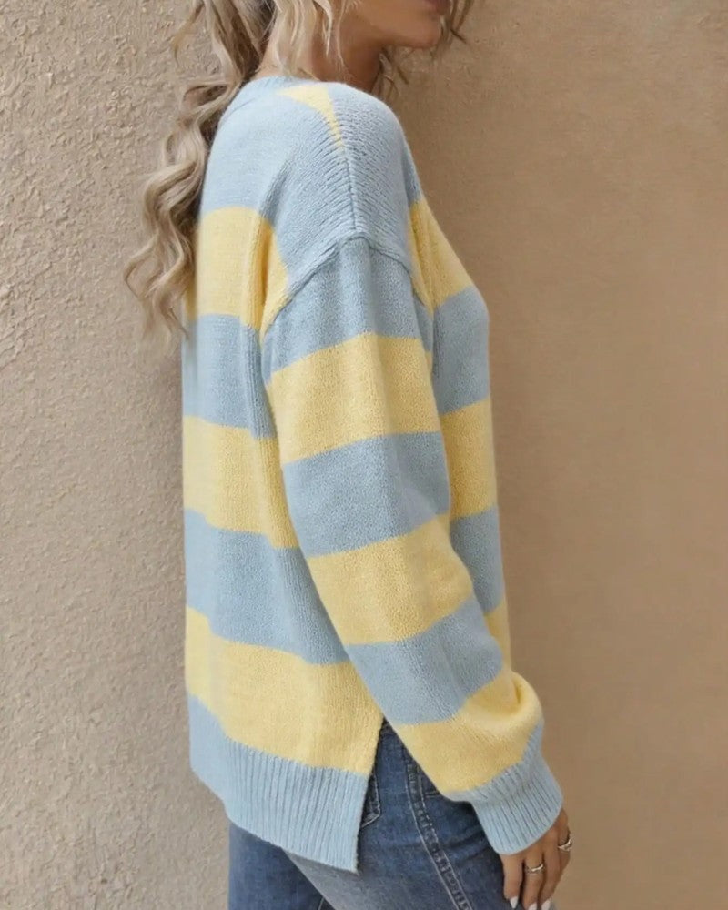 Lunari Relaxed Stripe Knit Sweater