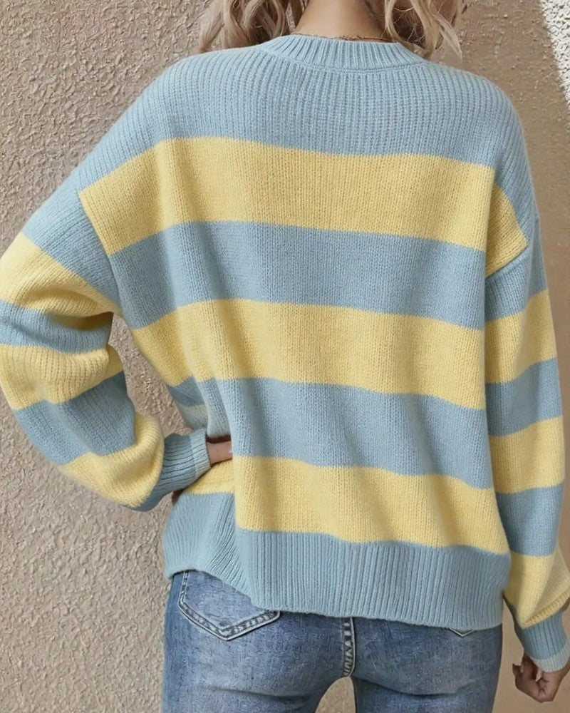 Lunari Relaxed Stripe Knit Sweater