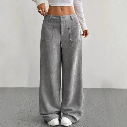 Lunari Relaxed Wide-Leg Corduroy Pants