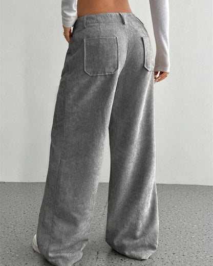 Lunari Relaxed Wide-Leg Corduroy Pants