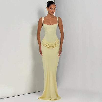 Lunari Sculpted Square Neck Maxi Dress