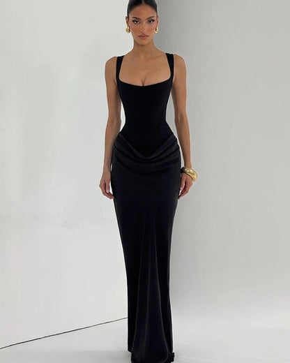 Lunari Sculpted Square Neck Maxi Dress