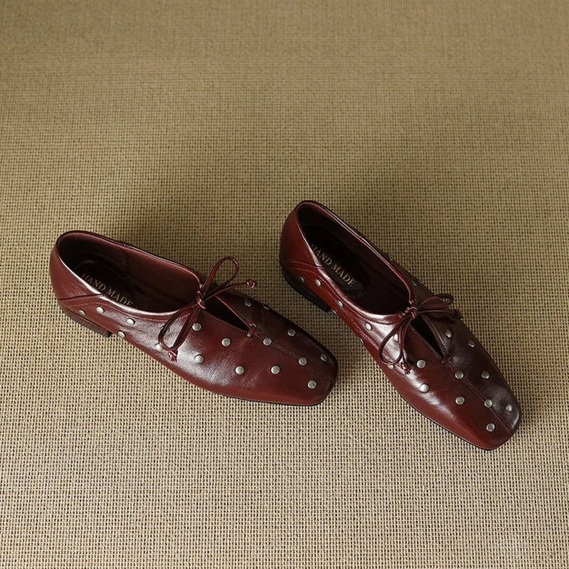 Lunari Studded Square Toe Oxford Shoes