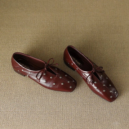 Lunari Studded Square Toe Oxford Shoes