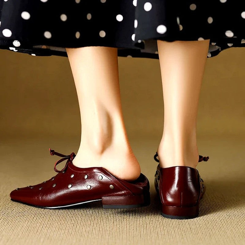 Lunari Studded Square Toe Oxford Shoes