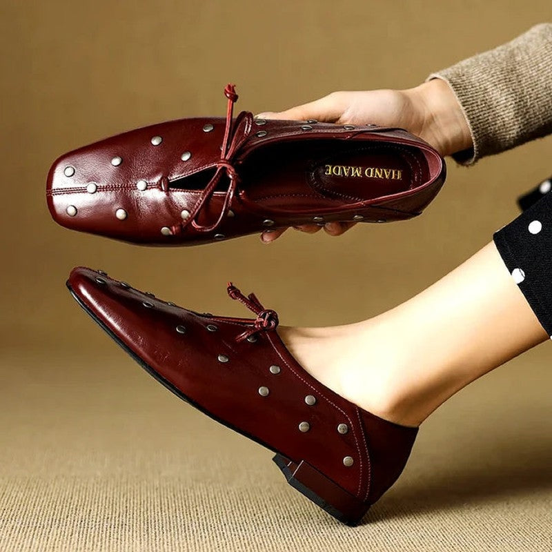 Lunari Studded Square Toe Oxford Shoes
