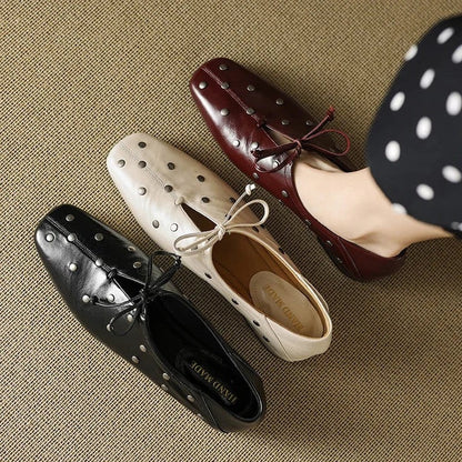 Lunari Studded Square Toe Oxford Shoes