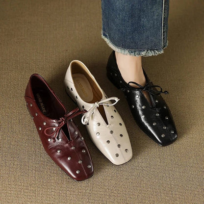 Lunari Studded Square Toe Oxford Shoes