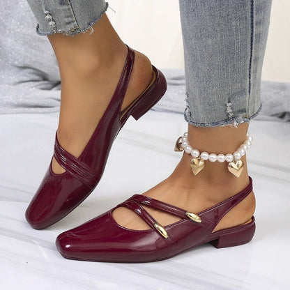 Lunelle Slingback Strap Square Toe Flats