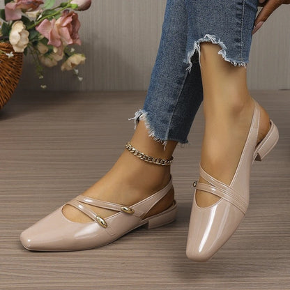 Lunelle Slingback Strap Square Toe Flats
