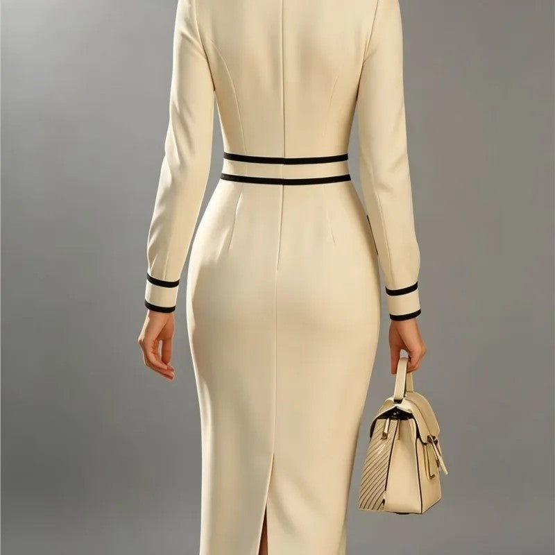 Lunetta Contrast Trim Midi Dress