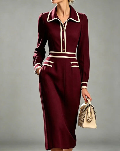Lunetta Contrast Trim Midi Dress