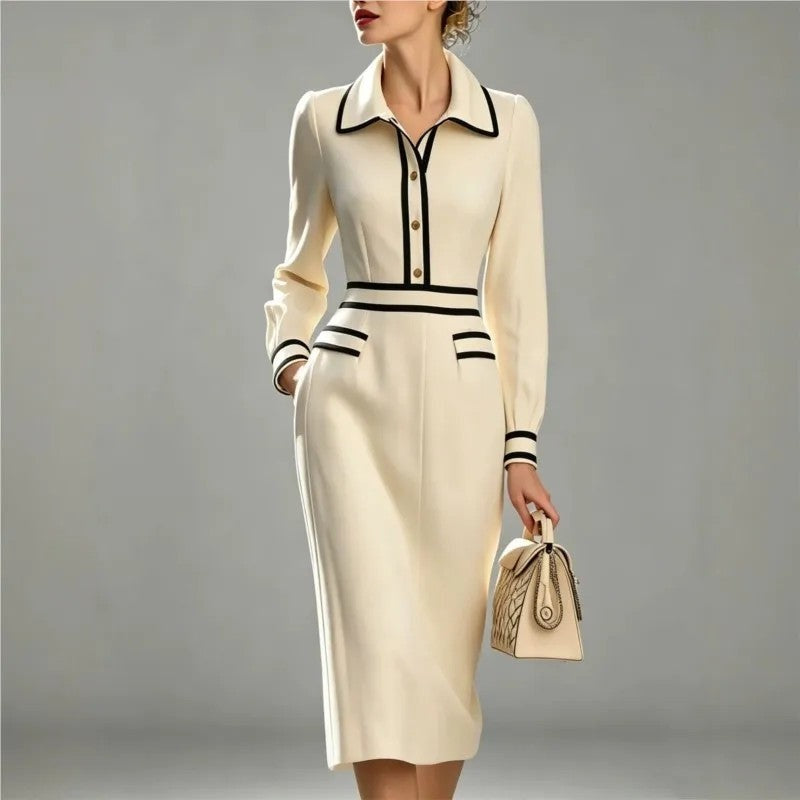 Lunetta Contrast Trim Midi Dress