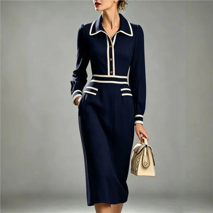 Lunetta Contrast Trim Midi Dress