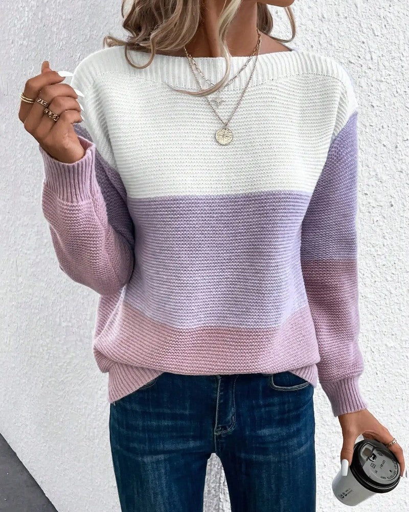 Lunira Relaxed Colorblock Knit Sweater