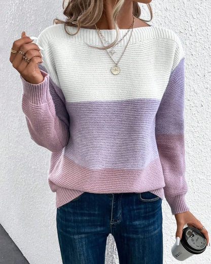 Lunira Relaxed Colorblock Knit Sweater