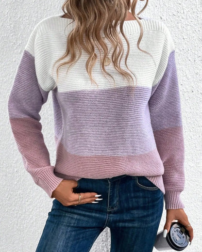 Lunira Relaxed Colorblock Knit Sweater