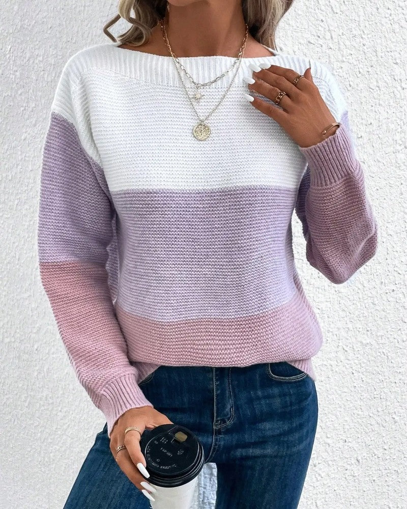 Lunira Relaxed Colorblock Knit Sweater
