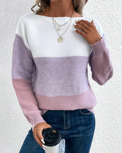 Lunira Relaxed Colorblock Knit Sweater