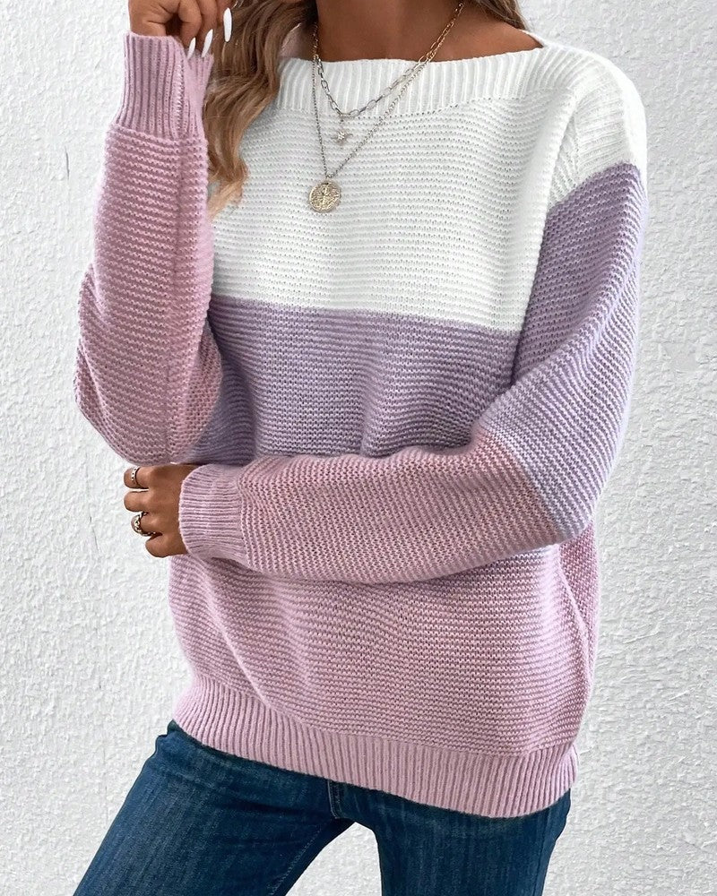 Lunira Relaxed Colorblock Knit Sweater