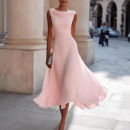 Luniva Draped Neck Midi Dress