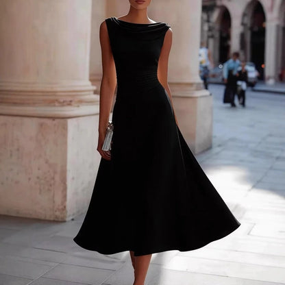 Luniva Draped Neck Midi Dress