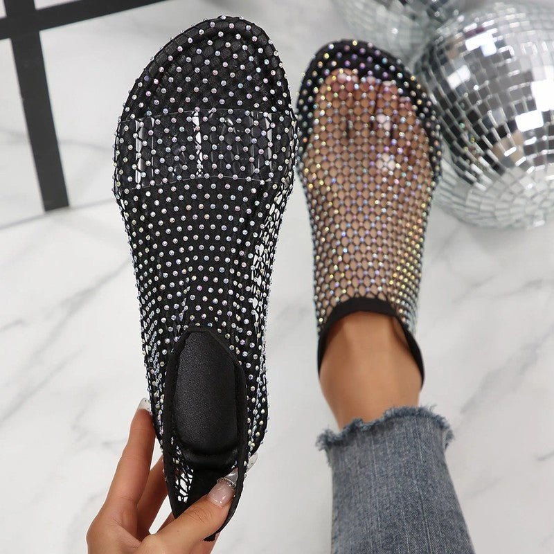 Luniva Mesh Crystal Embellished Sandals
